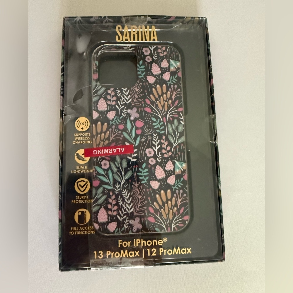 SARINA Floral Phone Case for iPhone 13 ProMax 12 ProMax - Black